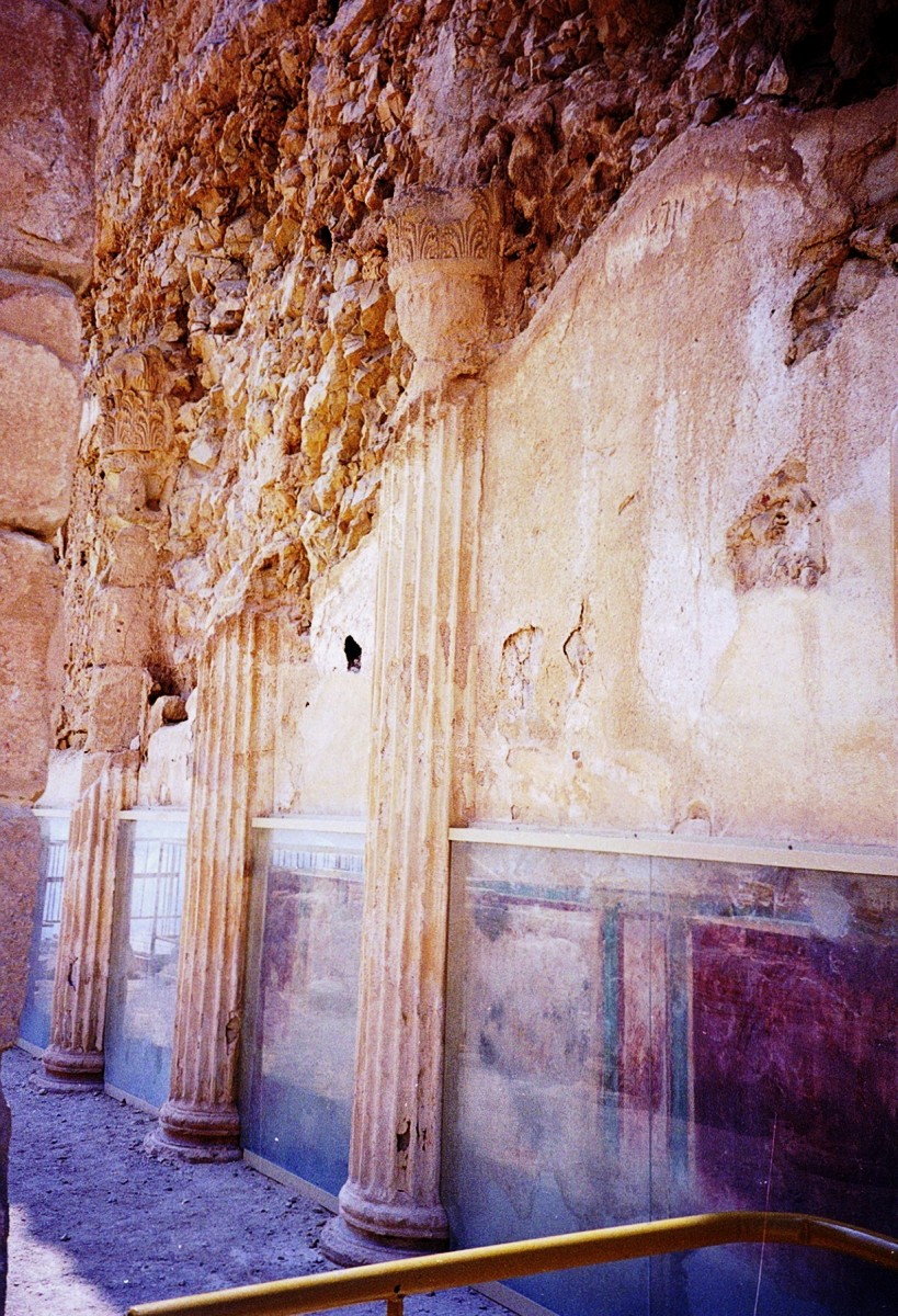 Decorated wall in Herod's Palace at Masada