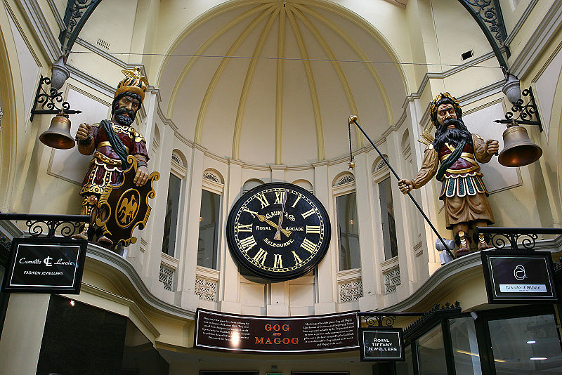 Gog & Magog statues in the Royal Arcade, Melbourne (John O'Neill)