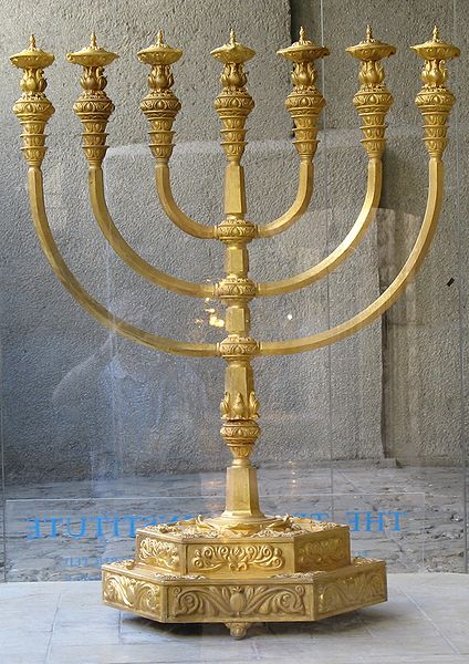 Replica of the Temple menorah by The Temple Institute, Jerusalem