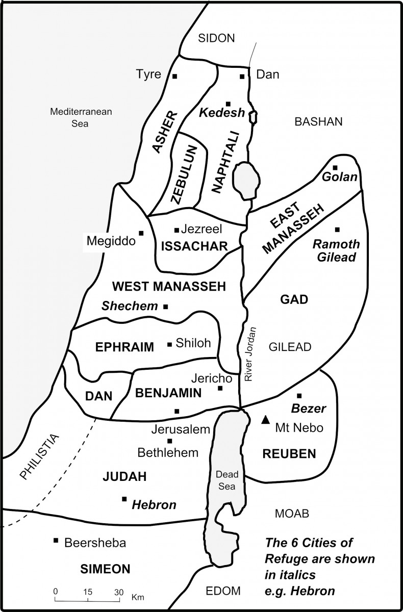 The boundaries of the twelve tribes
