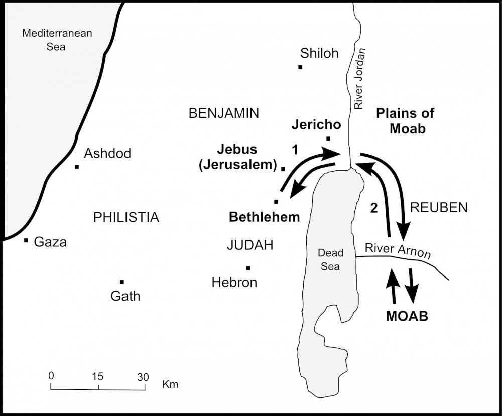 Map 52 Ruth's journey to Bethlehem