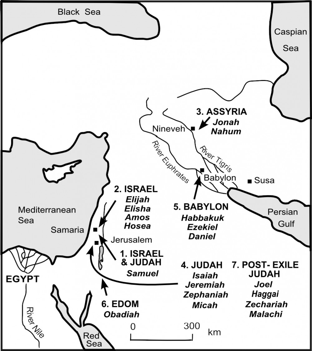 Map - The World of the Old Testament Prophets